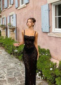 🐈‍⬛Newme Elegant Black Lace Maxi Dress