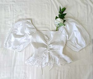 Smocked Front Ruched Top