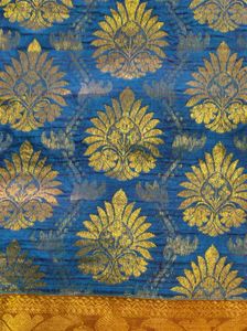Blue And Green Korvai Kanchipuram Silk Saree
