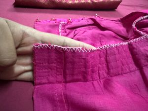 Pink Banarasi Silk Saree with Blouse