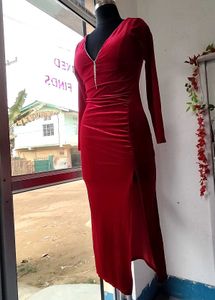 Red Velvet Bodycon Dress