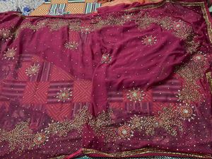 Heavy Embroidered Party Wear Saree