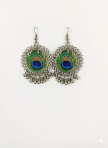Peacock Feather Necklace &amp; Earring Set
