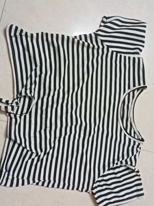 Striped Tie-Front Top