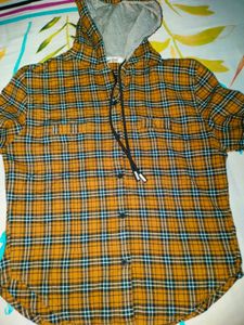 Plaid Hooded Shirt