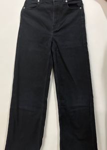 Black Wide Leg Denim Jeans