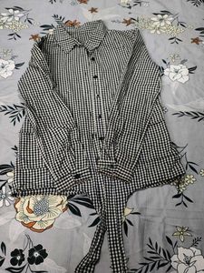 Gingham Tie-Front Top