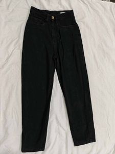 High-Waisted Black Jeans