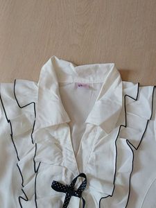 Cute Ruffle Blouse with Bow