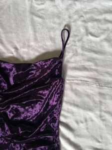 Purple Bodycon Velvet Dress