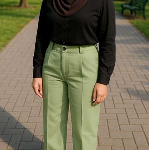 Green High-Waisted Trousers