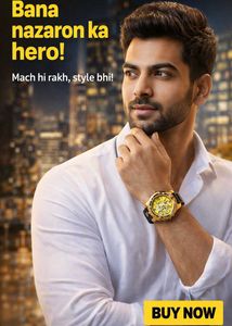 Stylish Gold Wrist Watch