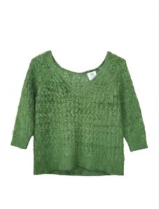 Green Fuzzy Knit Sweater