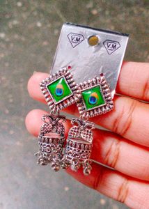 🦚Peacock Jhumka Earrings 🦚