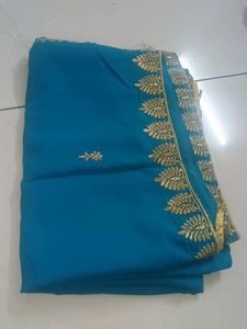 Teal Embroidered Dupatta