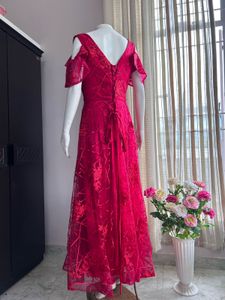Luxe Organza Lace Embellished Gown