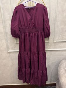 Tiered V-Neck Fit &amp; Flare Maxi Dress