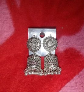 Silver Jhumka Earrings