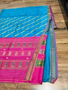 Blue &amp; Pink Ethnic Saree