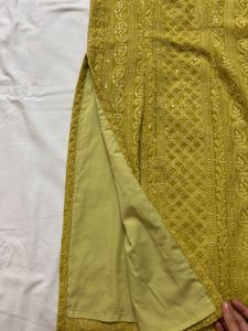 Chikan Kari Sequence Scoop Neck Kurta