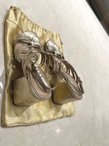 Bershka Imported Gold Heels