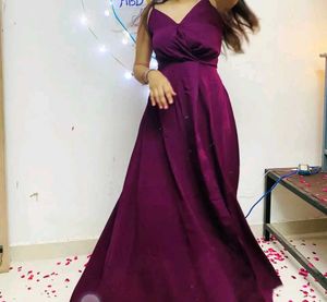 Purple Maxi Dress with Slit