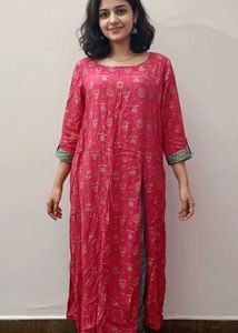 xxl Elegant Pink Printed Kurta