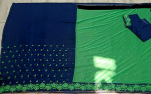 🇳🇿💫❤️ Elegant Green &amp; Neavy Blue Saree