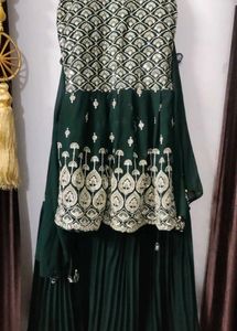 Elegant Green Embroidered Ethnic Gown