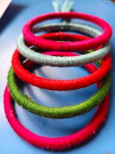 Colorful Thread Bangles - Set of 5