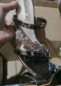 Dark Grey Matallic Heels