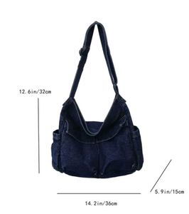 Stylish Denim Sling Bag with Pockets
