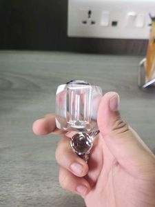 Clear Carved Crystal Refillable Perfume Bottle