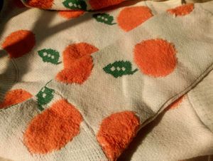 Cute Orange Print Sweater