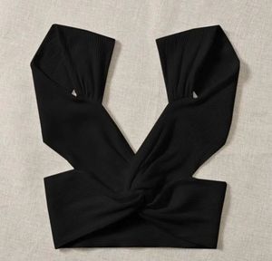 Black Twisted Ribbed Top