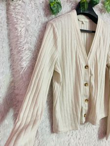 Button Cream Top