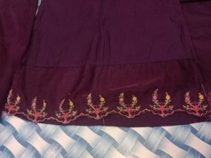 Purple Embroidered Kurta Set