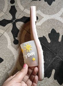 Cute Baby Pink Coloured Slippers For Women