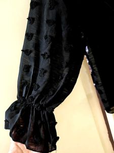 Elegant Black Ruffle Top