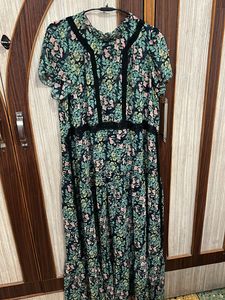 Green Floral Print Dress