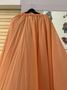 Peach Chiffon Full Flair Skirt