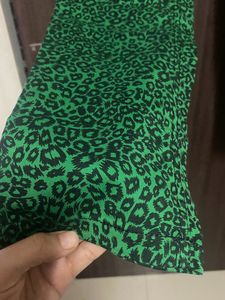 Tiger Print Green Denim Jeans