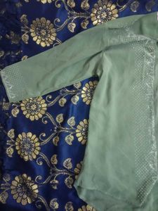 Olive Green Sheer Embellished Cardigan
