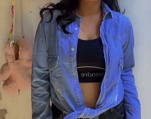 Light Blue Ripped Denim Jacket🐋🦋