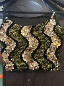 Sequin Embellished Crop Top