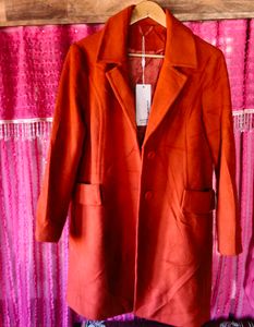 korean Red Buttoned Coat