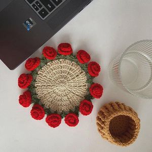 Crochet Rose Coaster