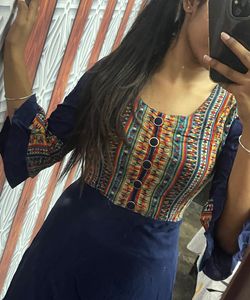 Blue Multi Anarkali Kurti