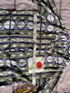Patterned Shirt with Flower Detail