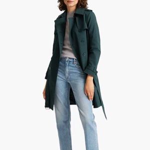 Elegant Green Trench Coat